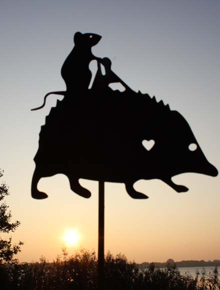 652963ac2f405ca57d3593de6ec76921 Edelrost Pflanzenstecker Maus und Igel