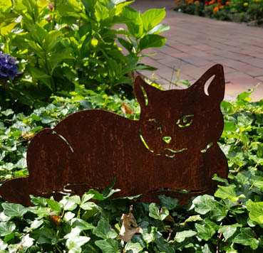 Rostoptik Gartenstecker Mietzekater