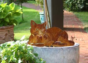 Rostoptik Gartenstecker Mietzekater