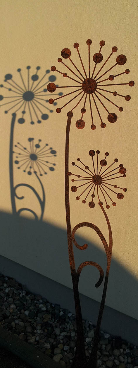 Gartenskulptur Pusteblume Edelrost