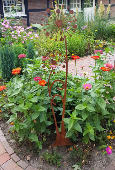 Gartenskulptur Pusteblume Edelrost
