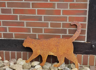 Rostoptik Gartenstecker Kater Lucky